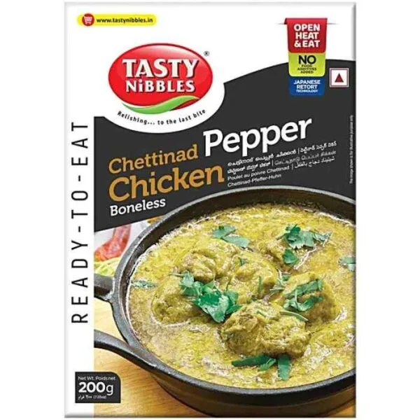 Tasty Nibbles chicken Chettinad ready to eat spicy South Indian chicken dish
