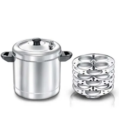 Stainless Steel Idli Cooker with Idli Plates – Steamer for Soft Idlis