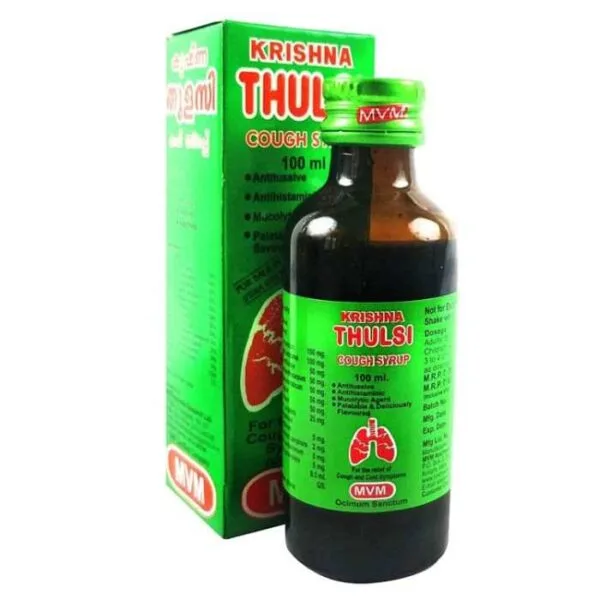 Krishna Tulsi cough syrup herbal Ayurvedic medicine for cold and cough