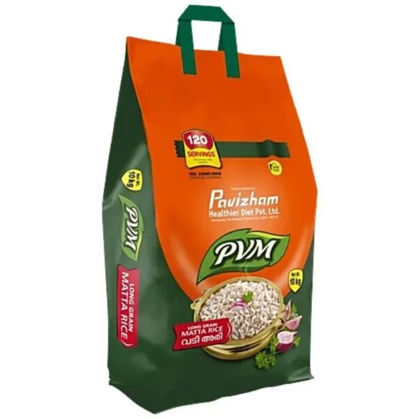 Pavizm matta short grain rice 10kg bag premium Kerala rice for daily meals